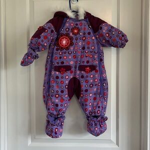 Gagou Tagou floral snowsuit size 6 months